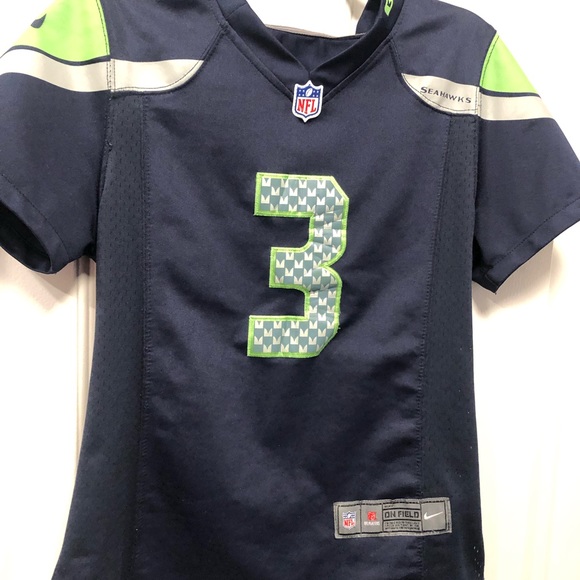 Nike On Field NFL Seattle Seahawks￼ Russell Wilson #3 Women’s Sewn Jersey Size M - Picture 4 of 11